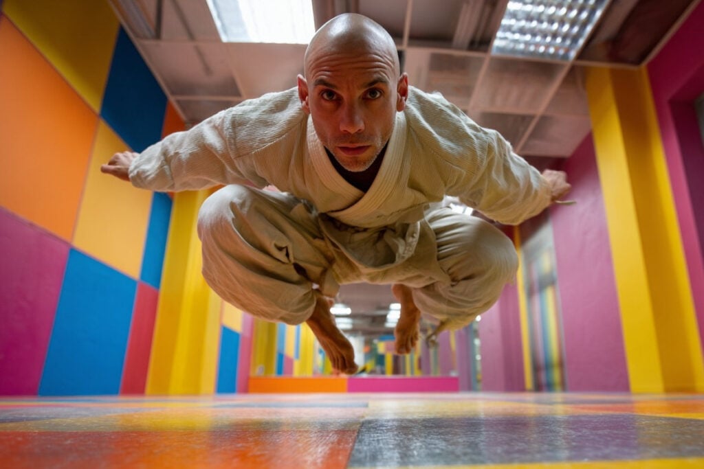 Aikido actie sport confrontatie zweven kleurcontrast 2