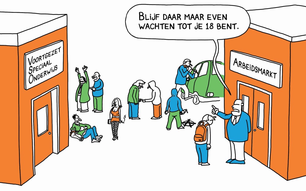 Cartoon uit casusboekje omgekeerde toets