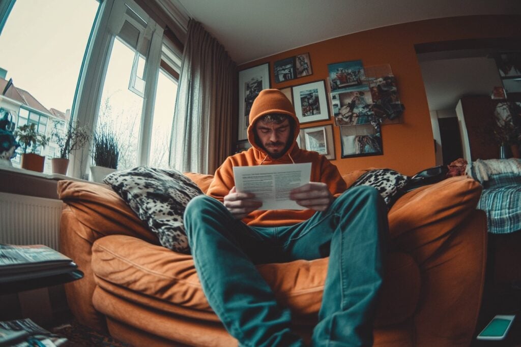 man-leest-onbegrijpelijke-brief-in-woonkamer