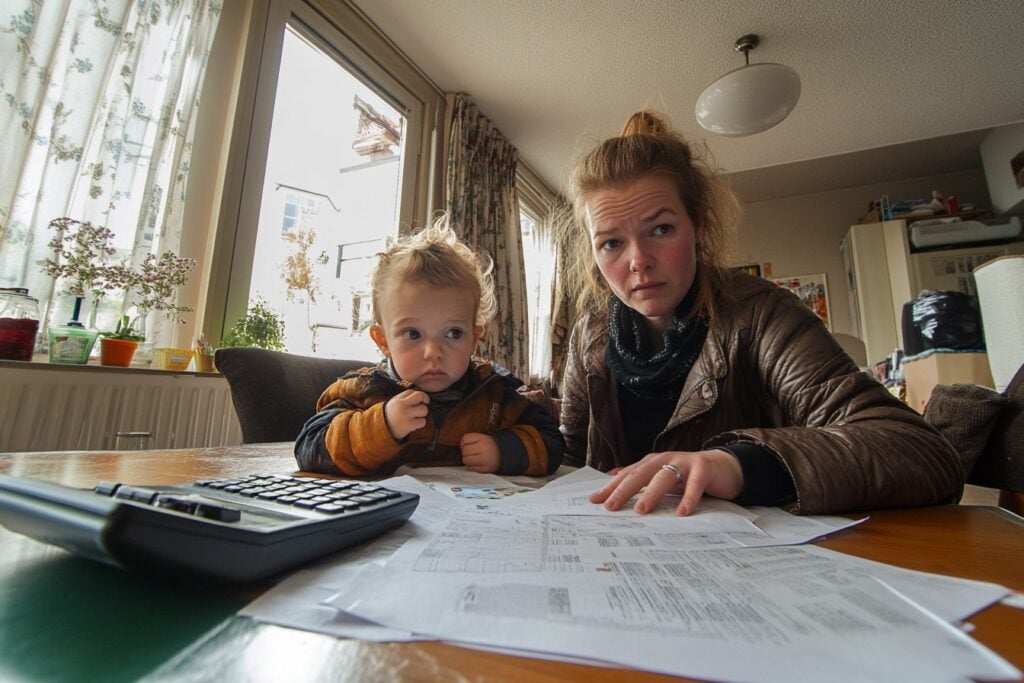 moeder met kind thuis kan rekeningen niet betalen